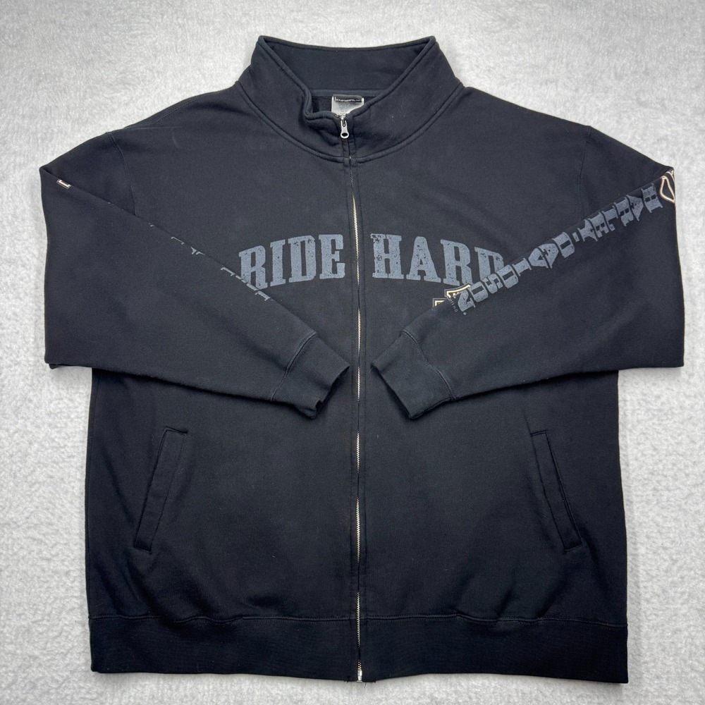 Harley-Davidson Sweater Full Zip‎ Black "Ride Hard" Colorado Men's Size XL